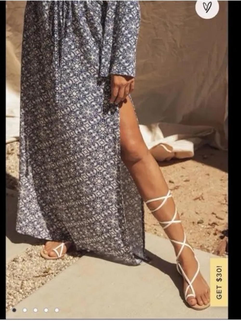 Lulu's White Lace-Up Gladiator Sandals - Picture 2 of 5
